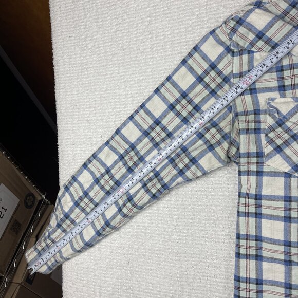 Salt Valley Western Shirt Men’s L White / Blue Plaid Button Up Long Sleeve Snap* - Picture 14 of 16
